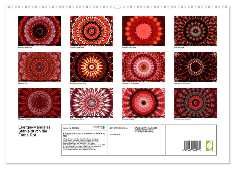 Energie-Mandalas Stärke durch die Farbe Rot (CALVENDO Premium Wandkalender 2025)