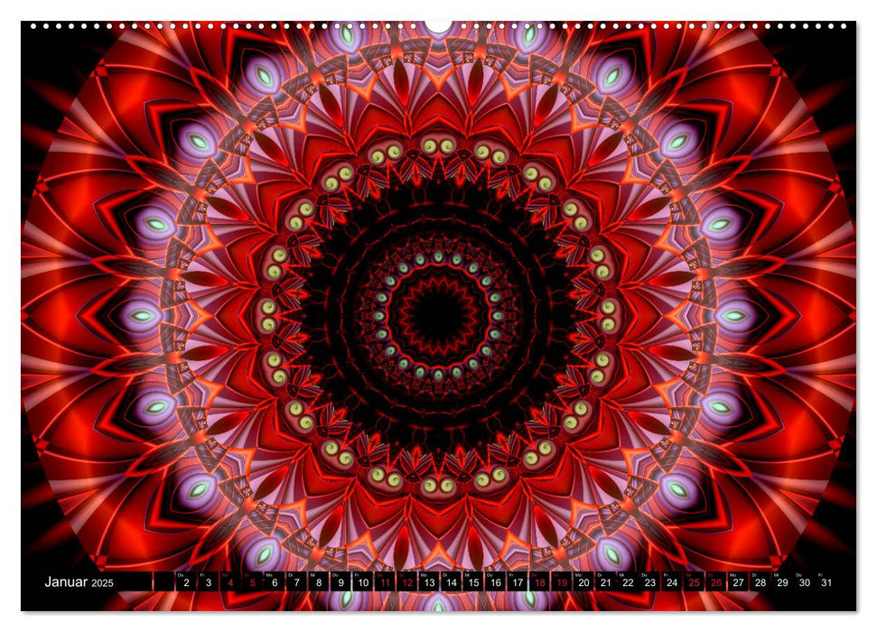 Energie-Mandalas Stärke durch die Farbe Rot (CALVENDO Premium Wandkalender 2025)