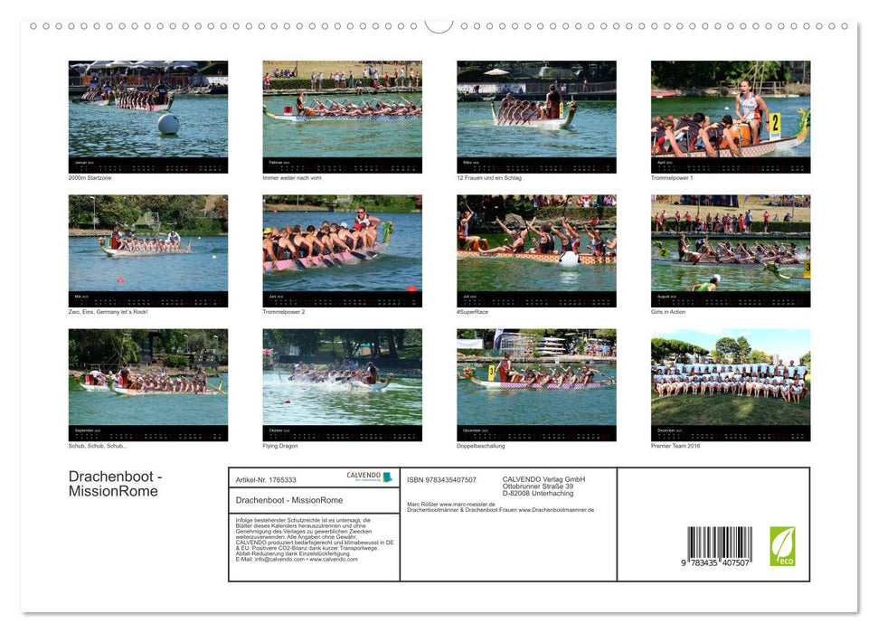 Drachenboot - MissionRome (CALVENDO Premium Wandkalender 2025)