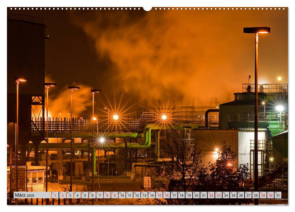 Es wird Nacht in Duisburg (CALVENDO Premium Wandkalender 2025)