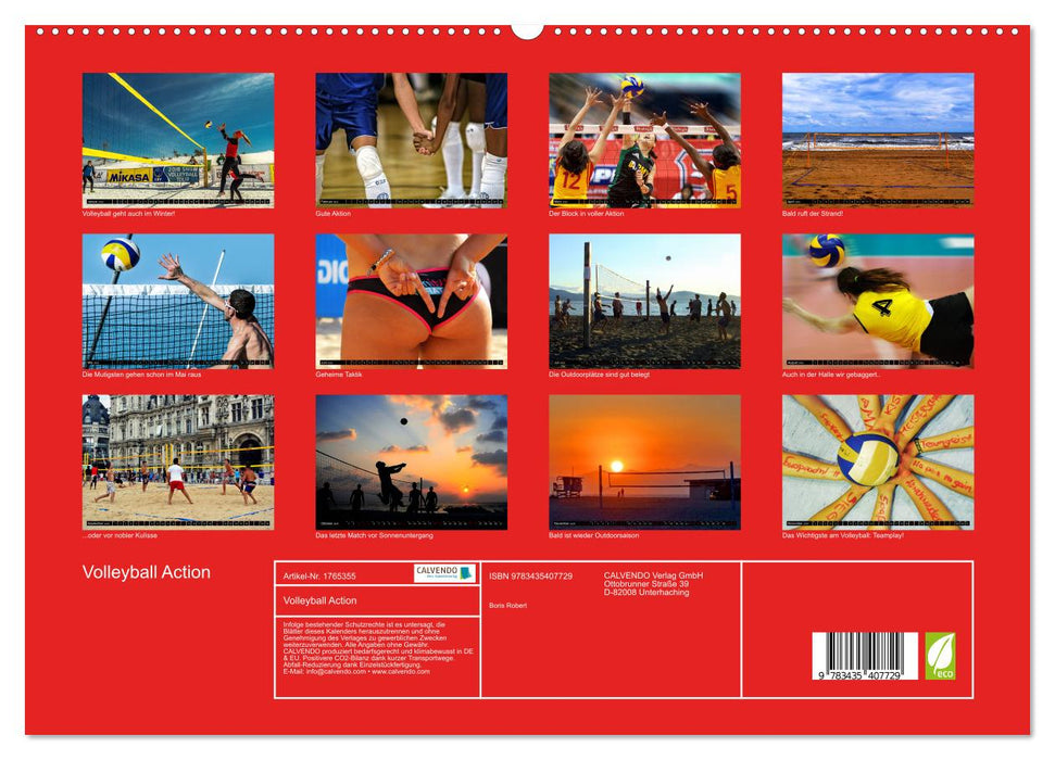 Volleyball Action (CALVENDO Premium Wandkalender 2025)