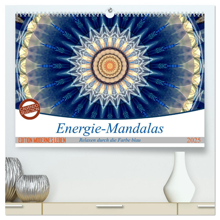 Energie-Mandalas in blau (CALVENDO Premium Wandkalender 2025)