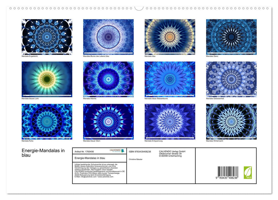 Energie-Mandalas in blau (CALVENDO Premium Wandkalender 2025)