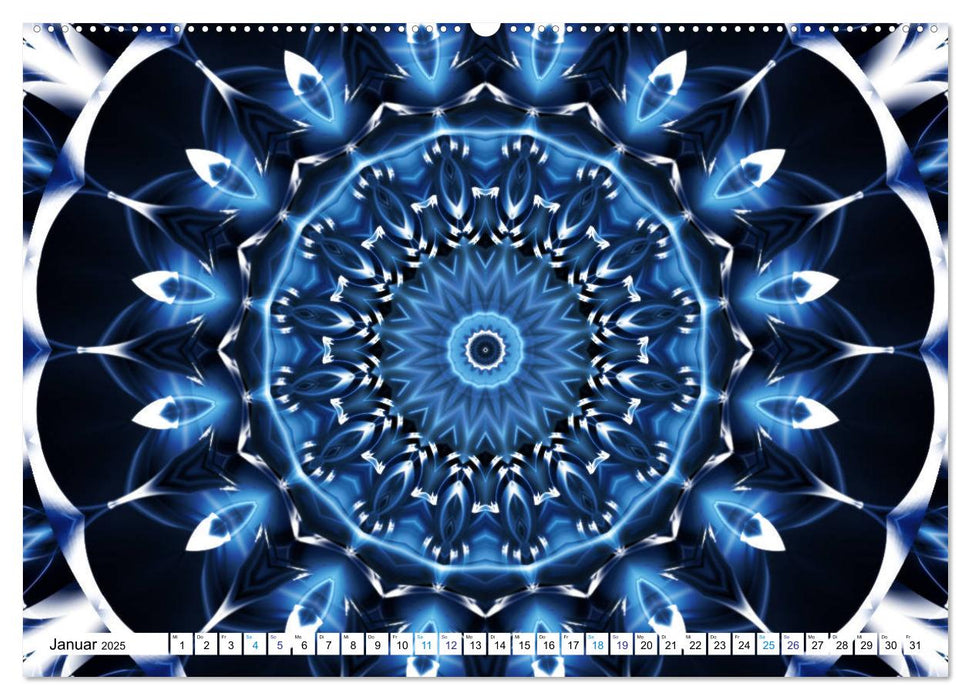 Energie-Mandalas in blau (CALVENDO Premium Wandkalender 2025)