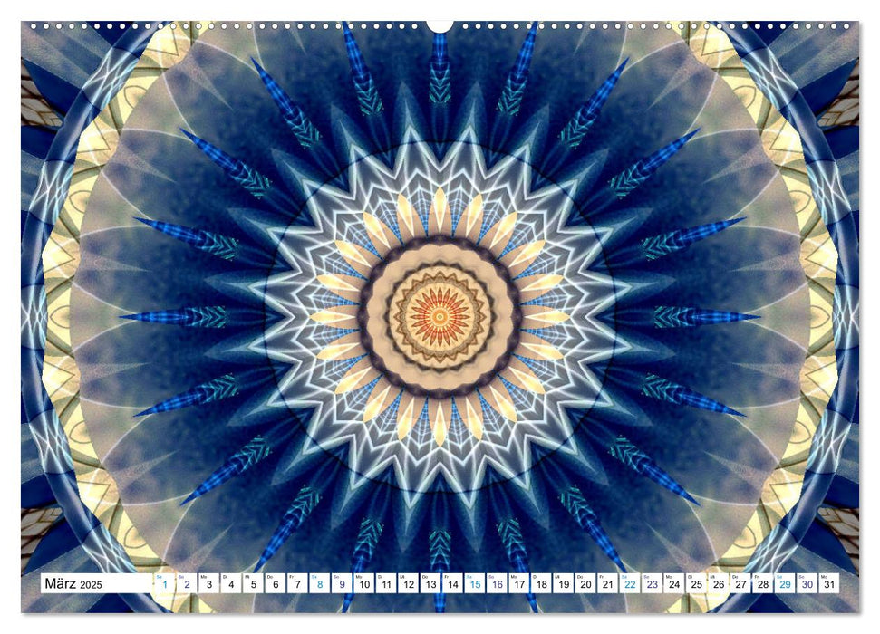 Energie-Mandalas in blau (CALVENDO Premium Wandkalender 2025)