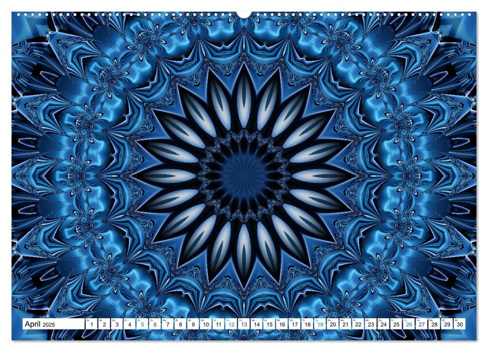 Energie-Mandalas in blau (CALVENDO Premium Wandkalender 2025)