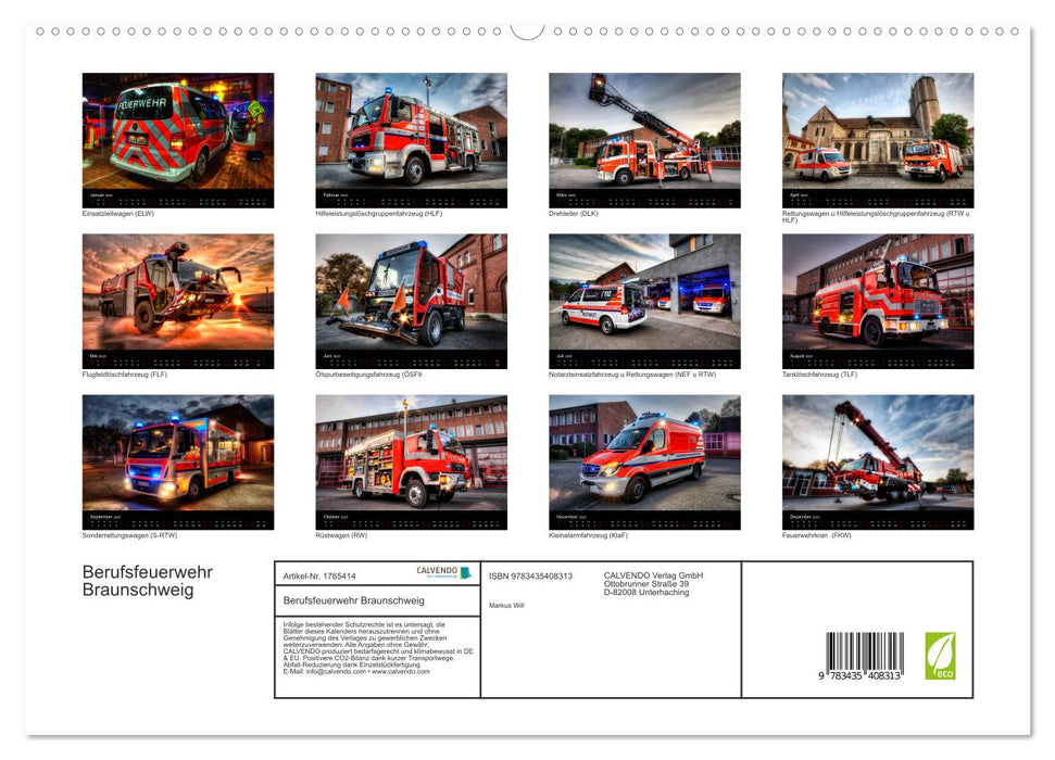 Berufsfeuerwehr Braunschweig (CALVENDO Premium Wandkalender 2025)