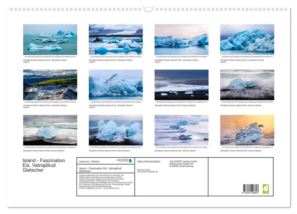 Island - Faszination Eis. Vatnajökull Gletscher (CALVENDO Wandkalender 2025)