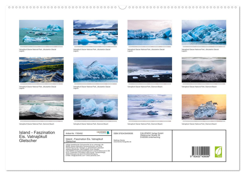 Island - Faszination Eis. Vatnajökull Gletscher (CALVENDO Premium Wandkalender 2025)