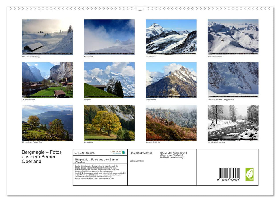 Bergmagie – Fotos aus dem Berner Oberland (CALVENDO Premium Wandkalender 2025)