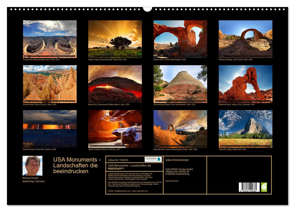 USA Monuments - Landschaften die beeindrucken (CALVENDO Wandkalender 2025)