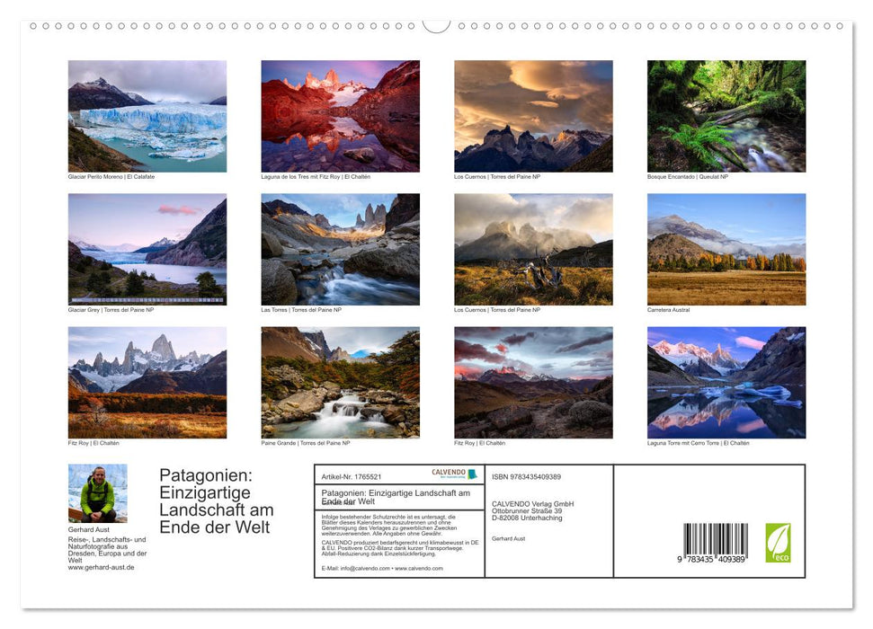 Patagonien: Einzigartige Landschaft am Ende der Welt (CALVENDO Premium Wandkalender 2025)