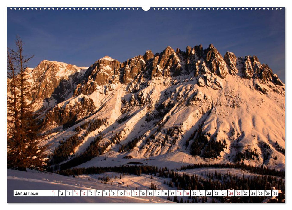 Alpenglühen in den Bergen im Salzburger Land (CALVENDO Wandkalender 2025)