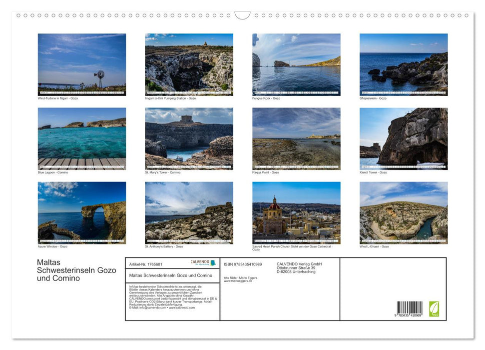 Maltas Schwesterinseln Gozo und Comino (CALVENDO Wandkalender 2025)