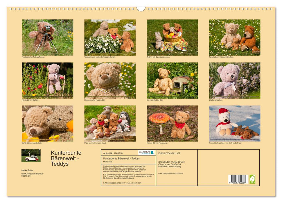 Kunterbunte Bärenwelt - Teddys (CALVENDO Wandkalender 2025)