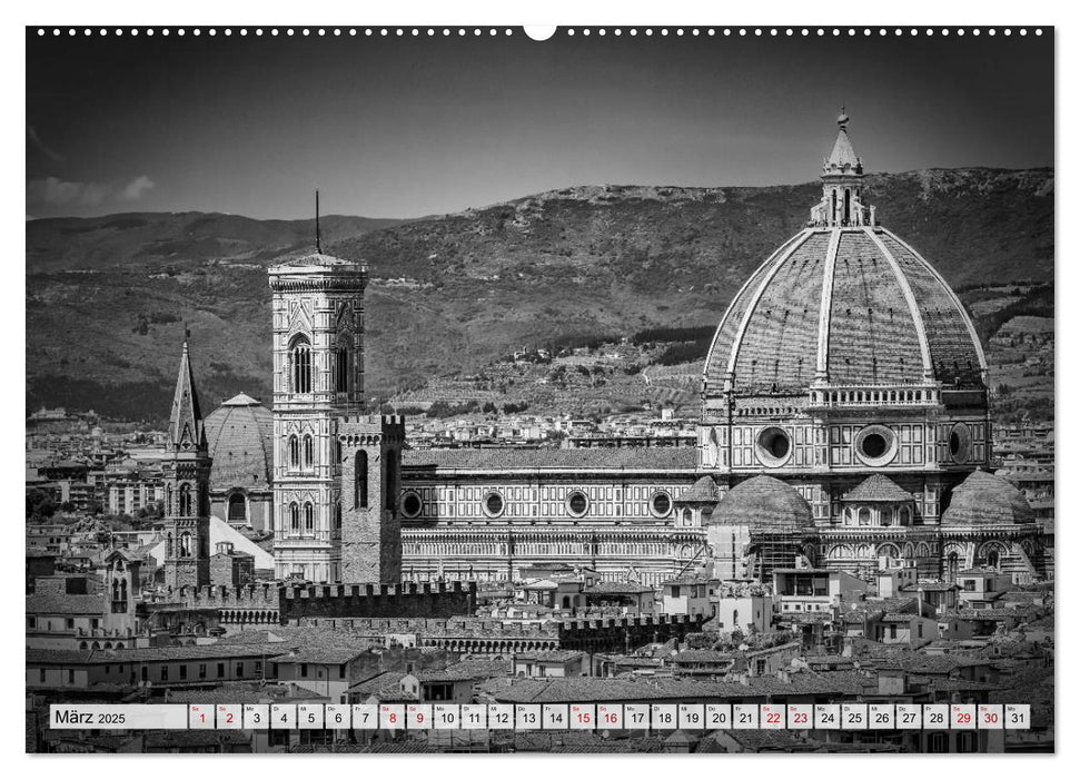 FLORENZ Monochrome Impressionen (CALVENDO Premium Wandkalender 2025)