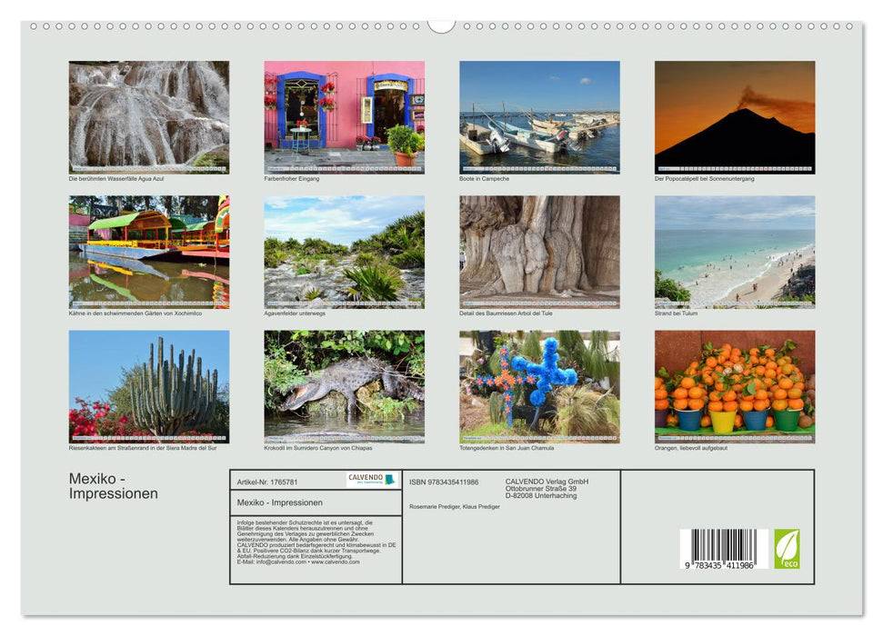 Mexiko - Impressionen (CALVENDO Premium Wandkalender 2025)