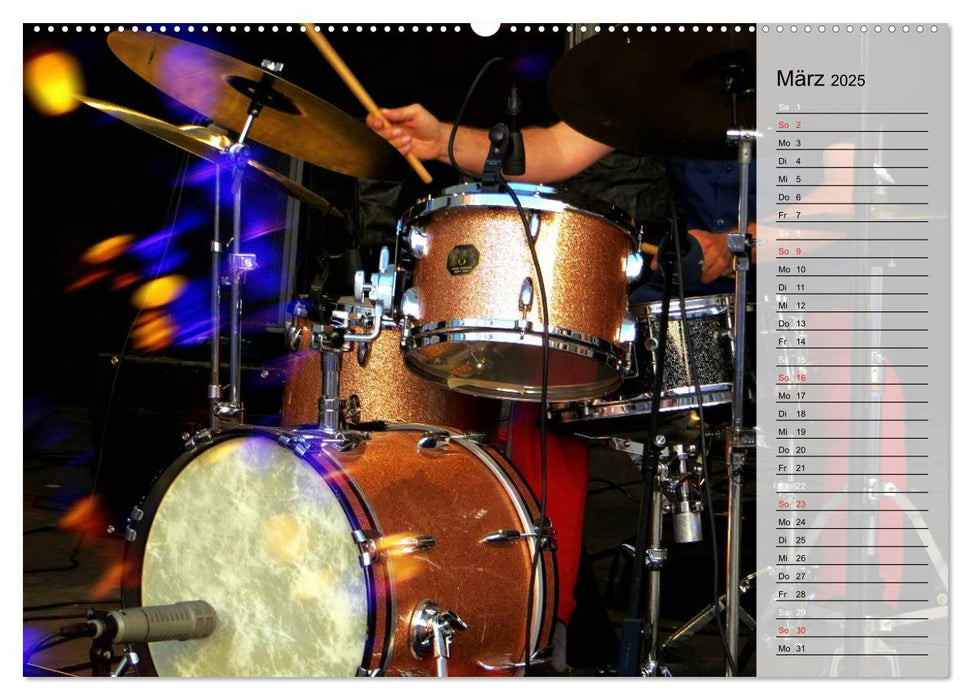 Schlagzeug onstage (CALVENDO Premium Wandkalender 2025)