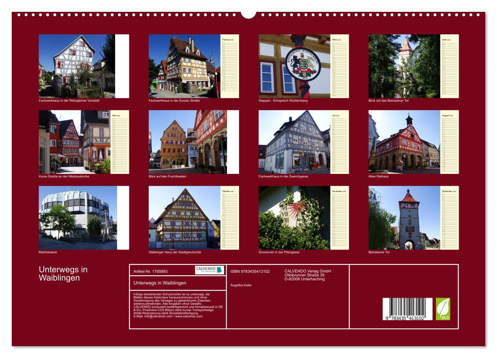 Unterwegs in Waiblingen (CALVENDO Premium Wandkalender 2025)