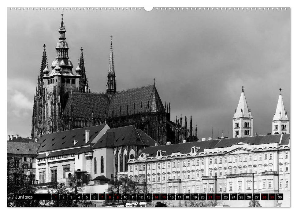 Prag monochrom (CALVENDO Premium Wandkalender 2025)