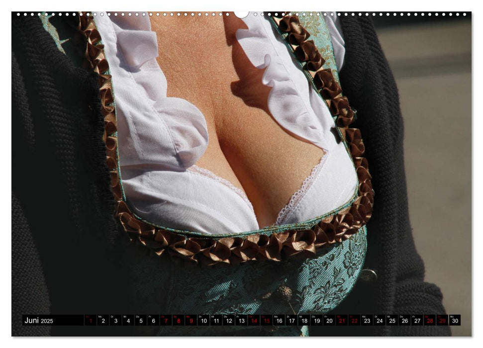 Bayerische Balkone, Einblicke ins Dirndl - bezaubernd (CALVENDO Premium Wandkalender 2025)