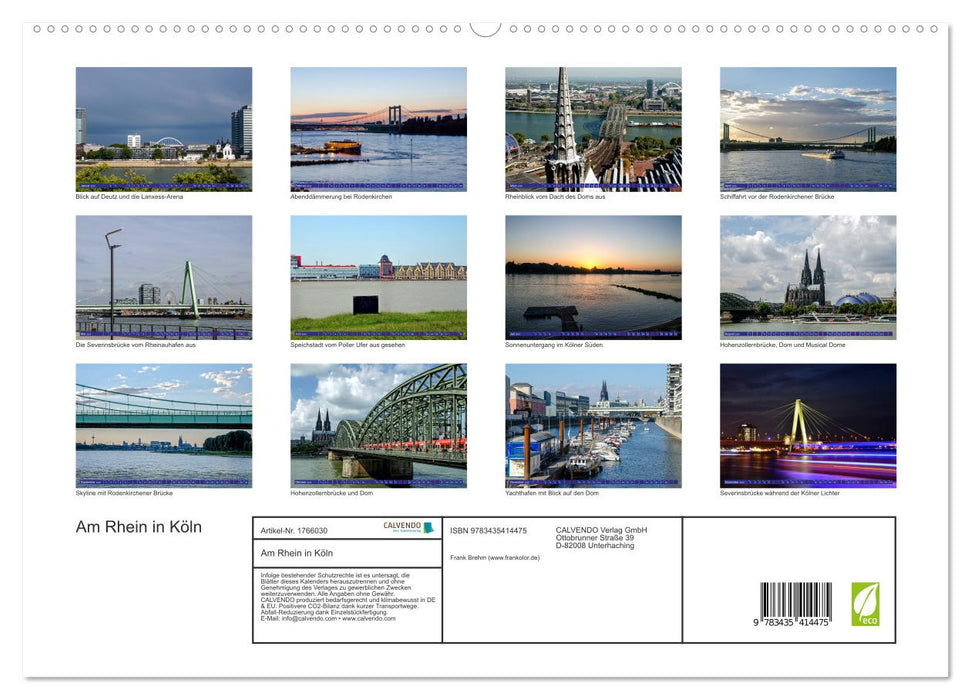 Am Rhein in Köln (CALVENDO Premium Wandkalender 2025)