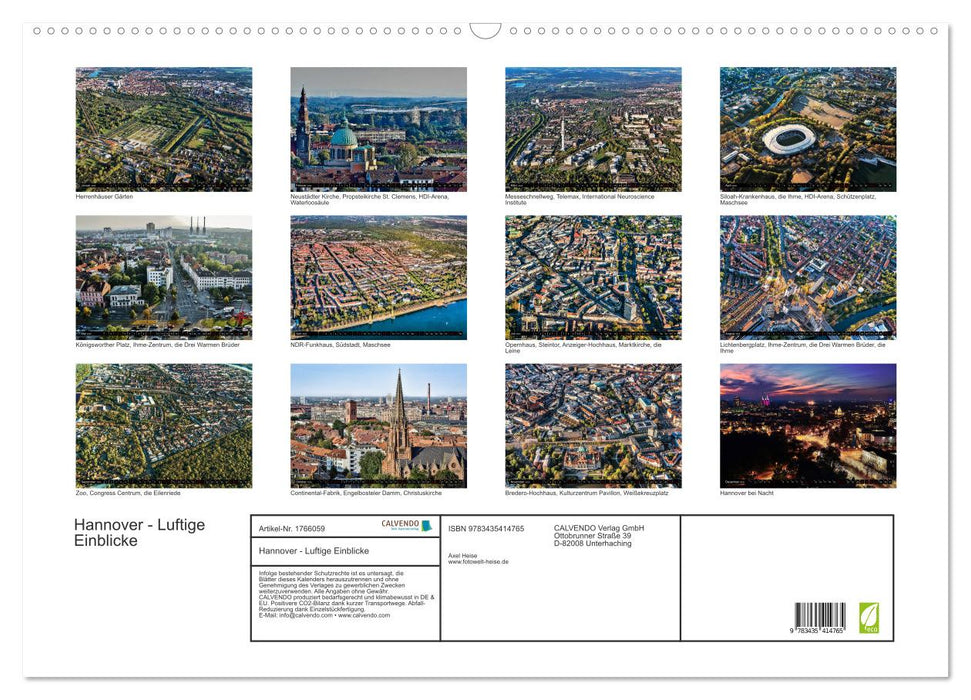 Hannover - Luftige Einblicke (CALVENDO Wandkalender 2025)