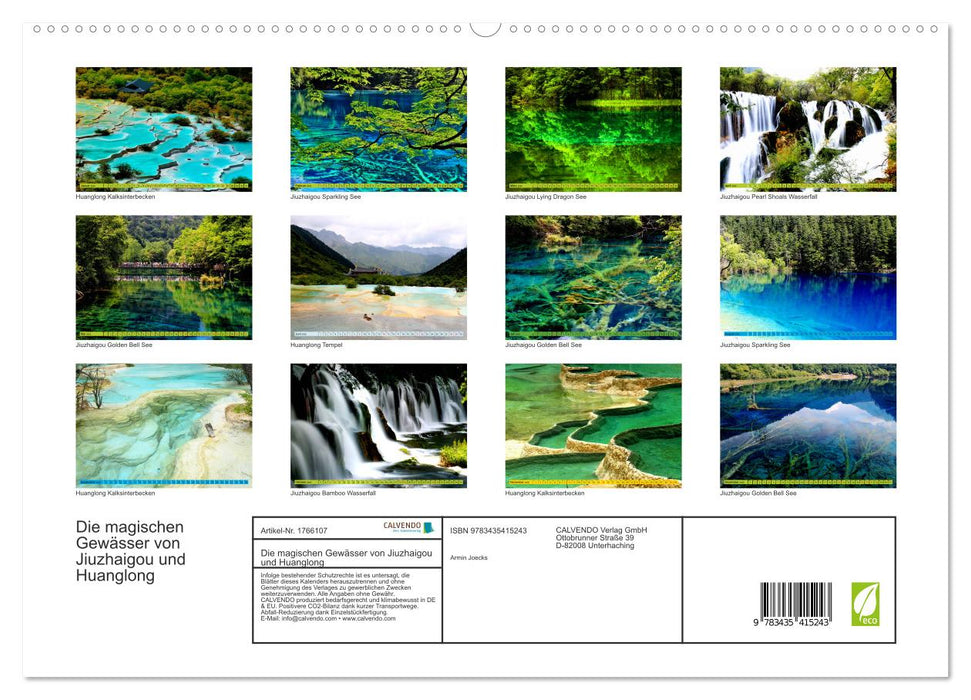 Die magischen Gewässer von Jiuzhaigou und Huanglong (CALVENDO Premium Wandkalender 2025)