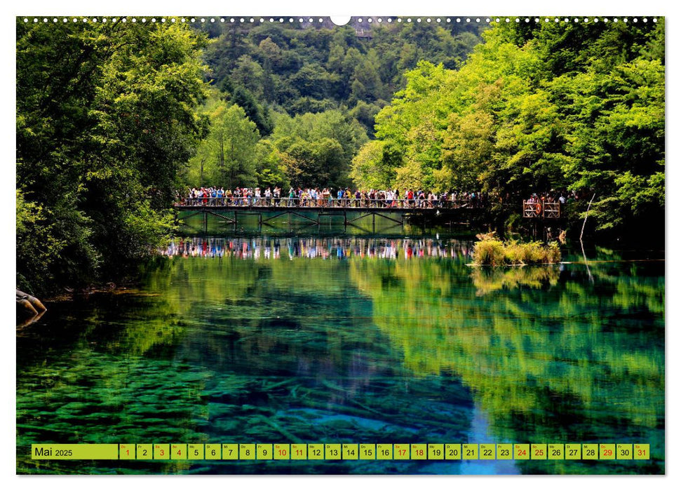 Die magischen Gewässer von Jiuzhaigou und Huanglong (CALVENDO Premium Wandkalender 2025)