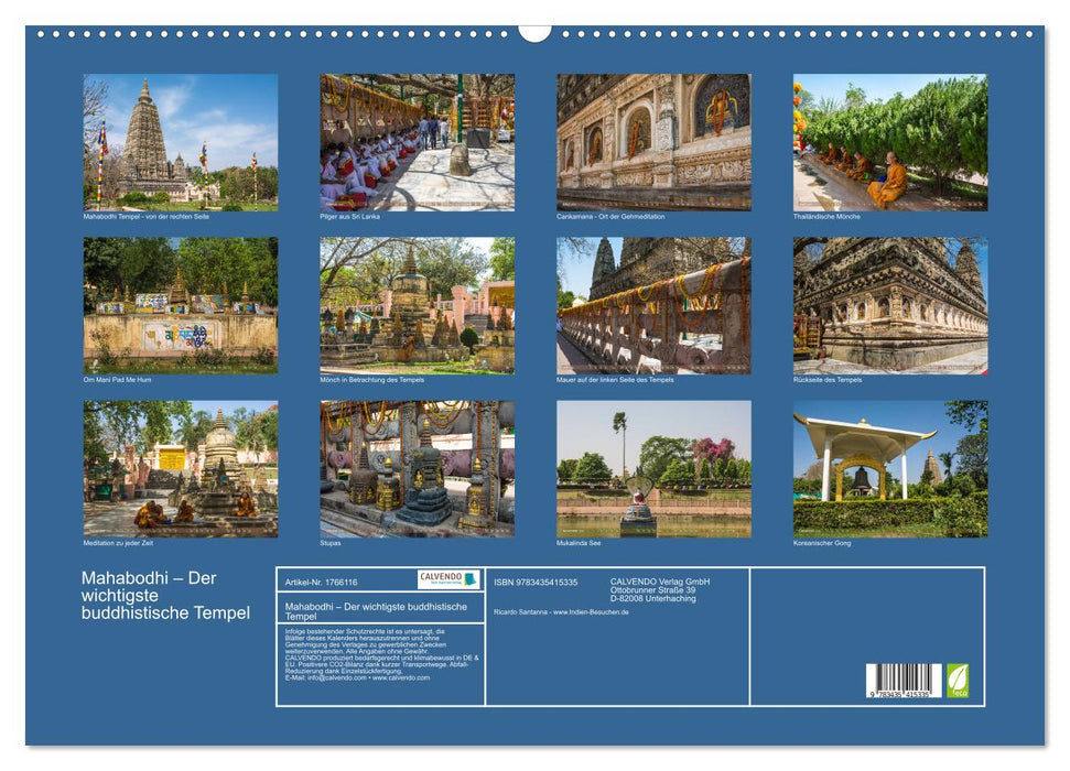 Mahabodhi – Der wichtigste buddhistische Tempel (CALVENDO Wandkalender 2025)