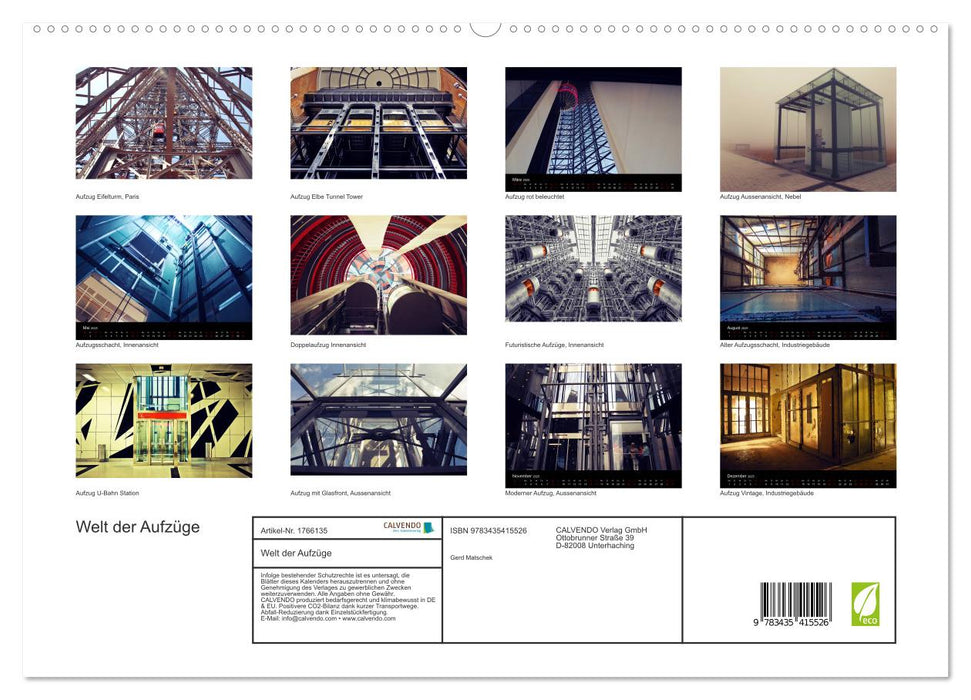 Welt der Aufzüge (CALVENDO Premium Wandkalender 2025)
