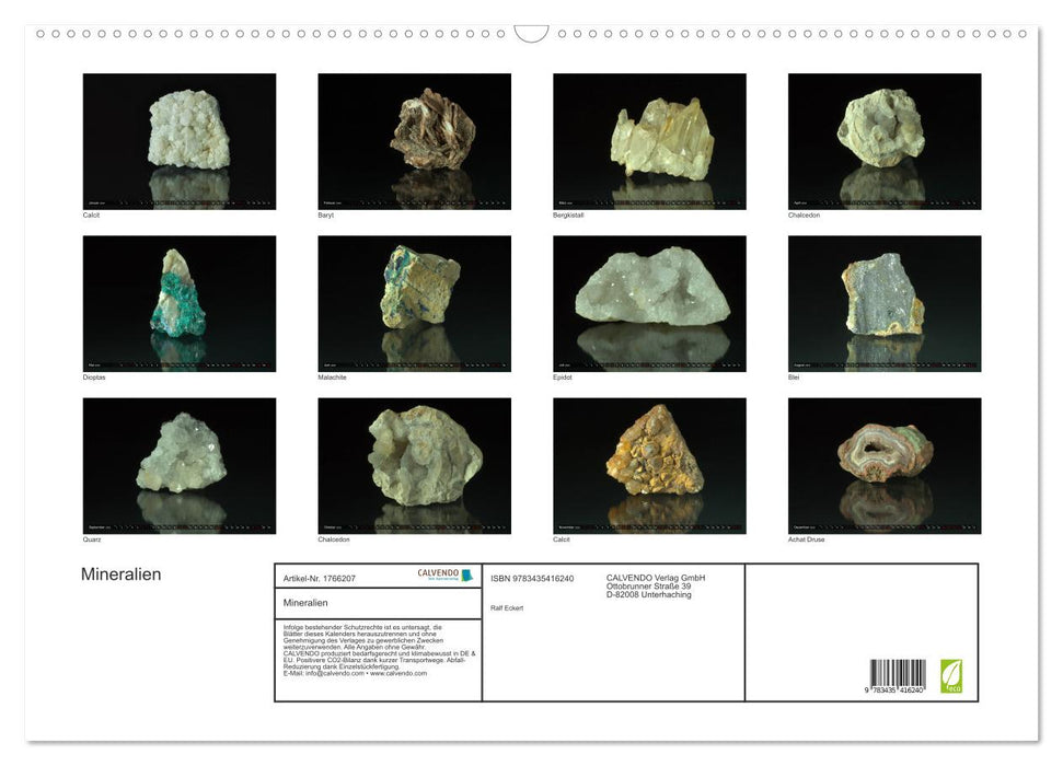 Mineralien (CALVENDO Wandkalender 2025)