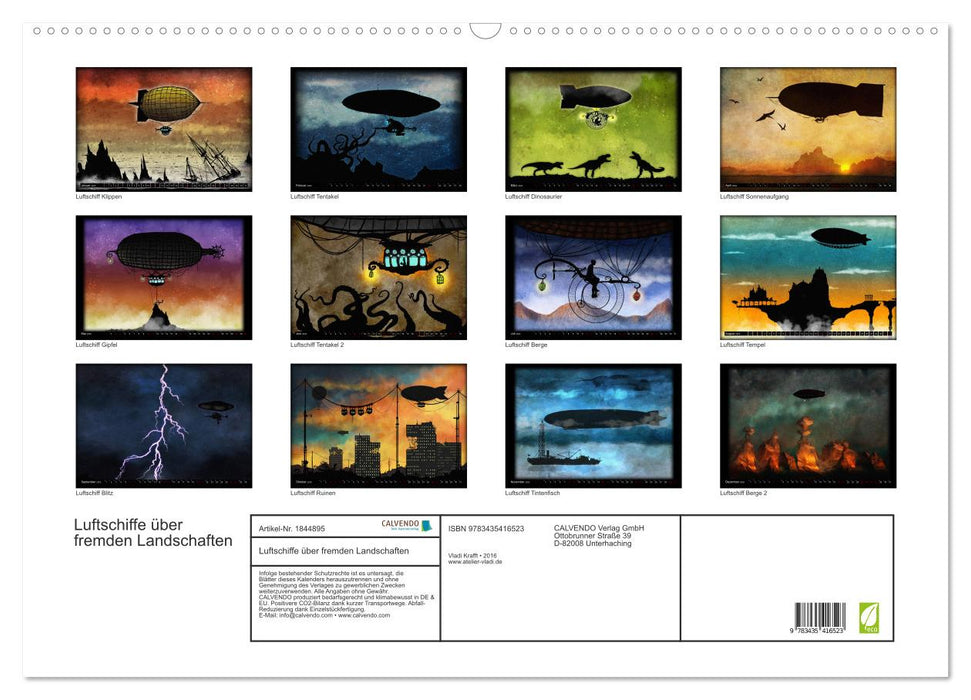 Luftschiffe über fremden Landschaften (CALVENDO Wandkalender 2025)