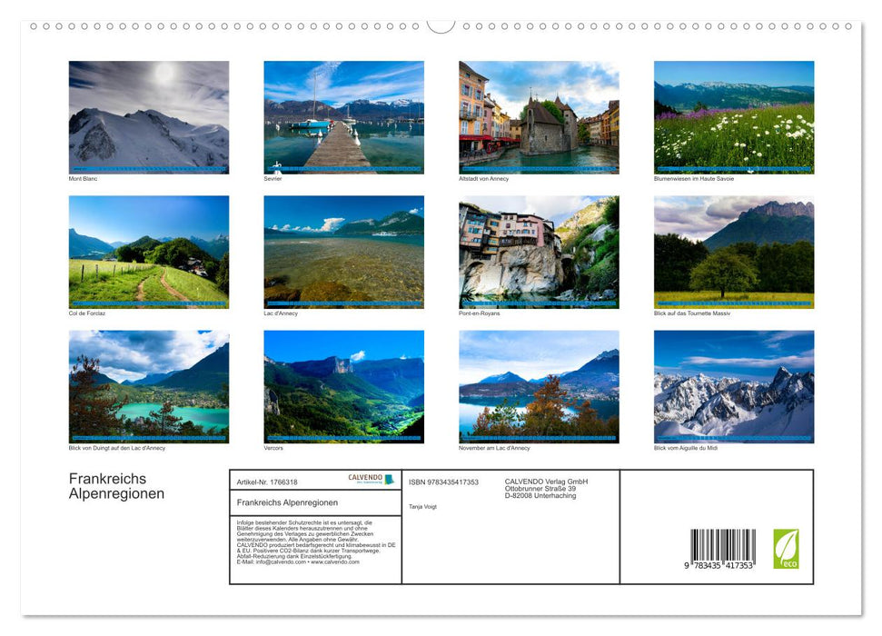 Frankreichs Alpenregionen (CALVENDO Premium Wandkalender 2025)