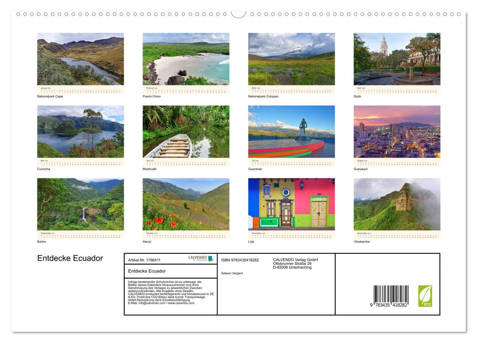 Entdecke Ecuador (CALVENDO Premium Wandkalender 2025)