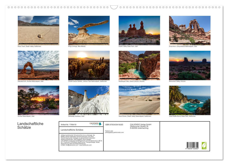 Landschaftliche Schätze (CALVENDO Wandkalender 2025)