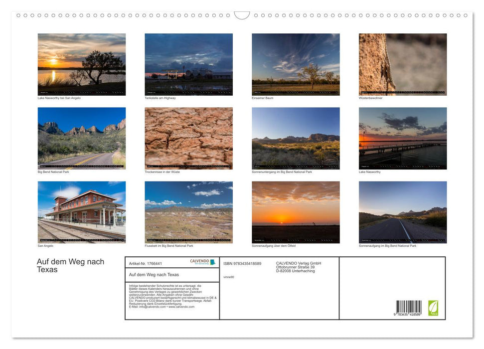 Auf dem Weg nach Texas (CALVENDO Wandkalender 2025)