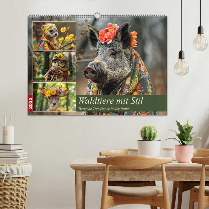 Waldtiere mit Stil. Tierische Trendsetter in der Natur (CALVENDO Wandkalender 2025)