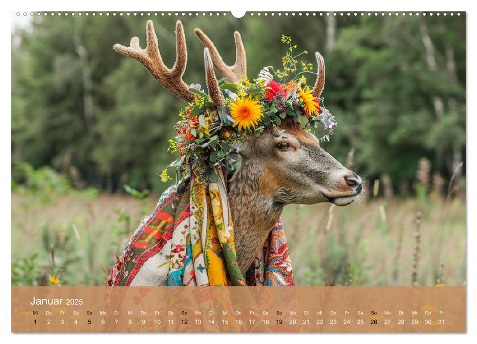 Waldtiere mit Stil. Tierische Trendsetter in der Natur (CALVENDO Wandkalender 2025)