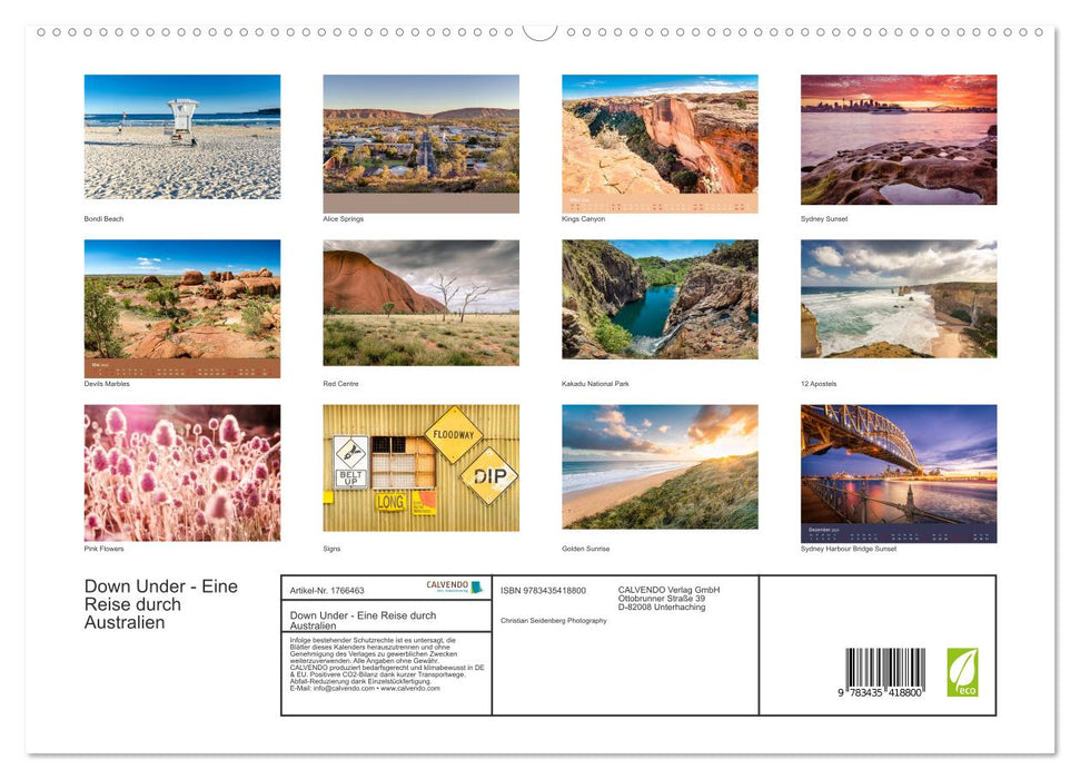 Down Under - Eine Reise durch Australien (CALVENDO Premium Wandkalender 2025)