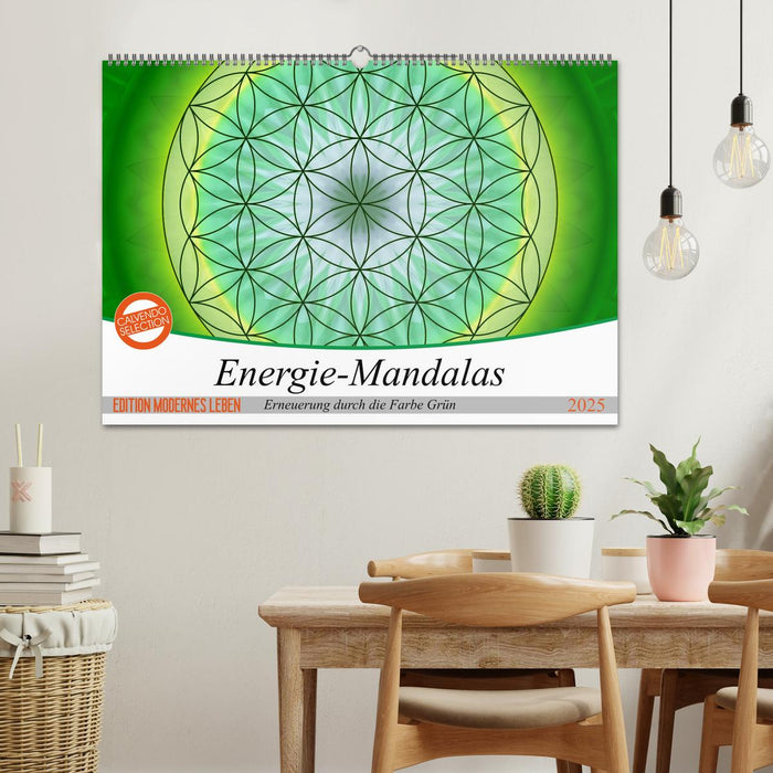 Energie - Mandalas in Grün, Erneuerung durch die Farbe Grün (CALVENDO Wandkalender 2025)