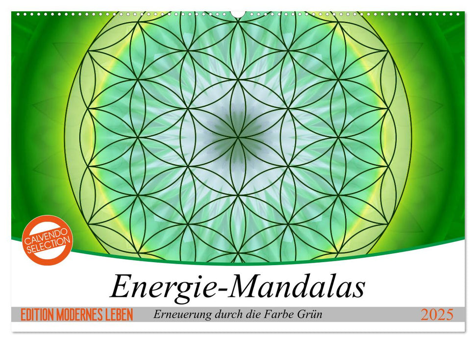 Energie - Mandalas in Grün, Erneuerung durch die Farbe Grün (CALVENDO Wandkalender 2025)