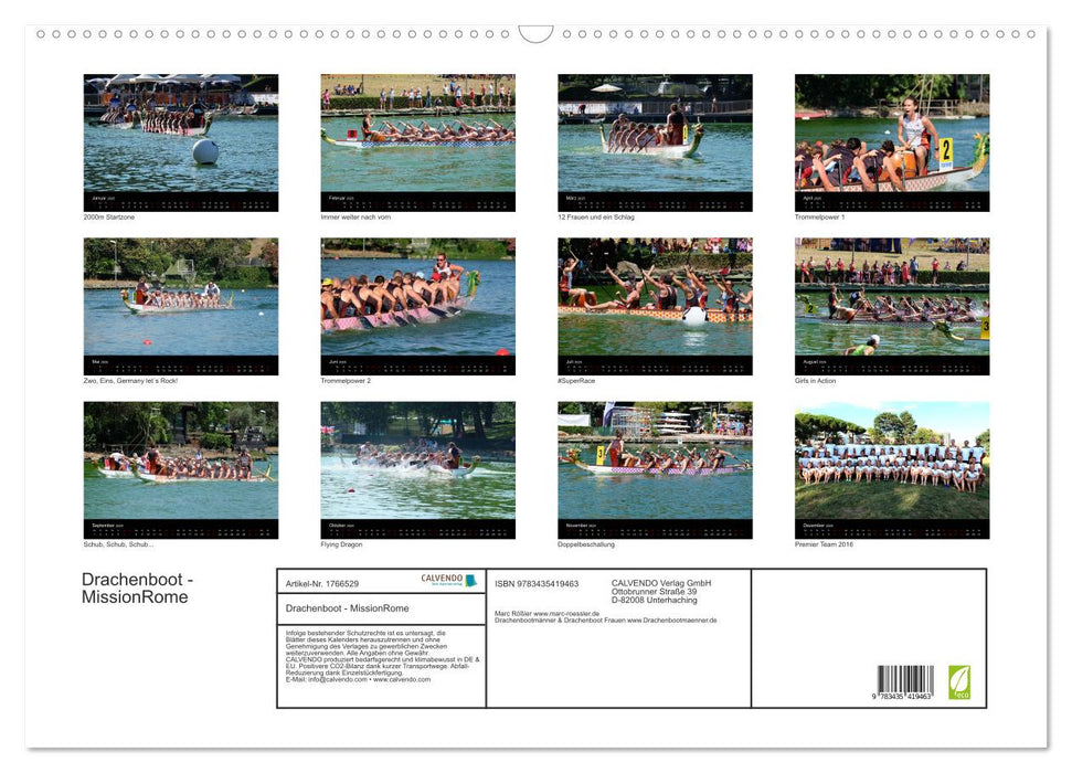 Drachenboot - MissionRome (CALVENDO Wandkalender 2025)