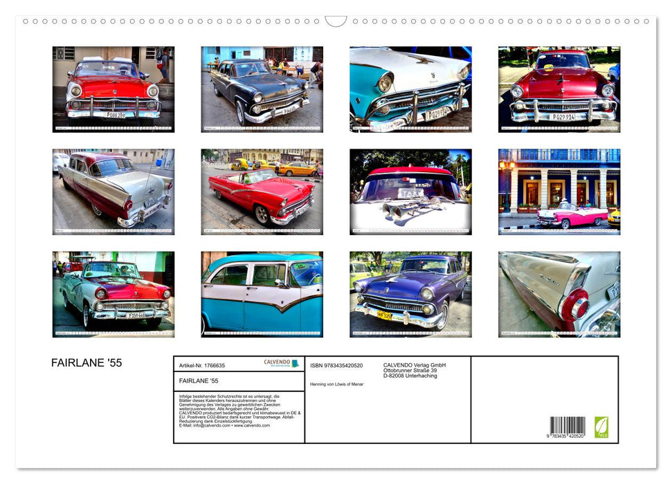 FAIRLANE '55 (CALVENDO Wandkalender 2025)