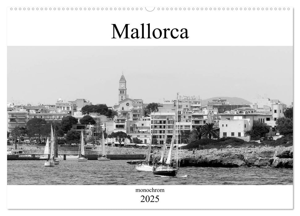 Mallorca monochrom (CALVENDO Wandkalender 2025)