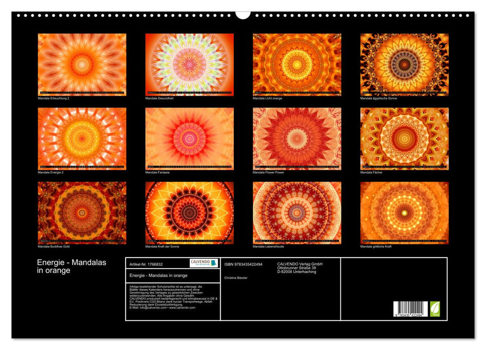 Energie - Mandalas in orange (CALVENDO Wandkalender 2025)