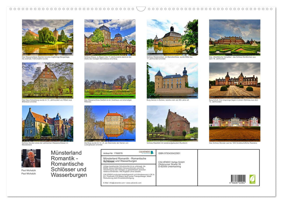 Münsterland Romantik - Romantische Schlösser und Wasserburgen (CALVENDO Wandkalender 2025)