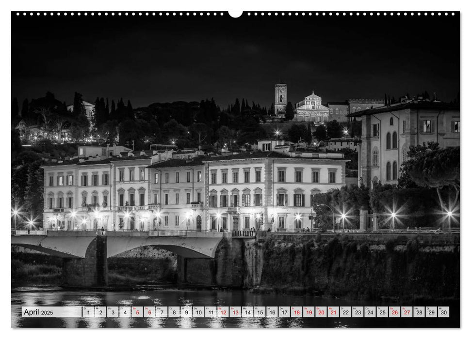 FLORENZ Monochrome Impressionen (CALVENDO Wandkalender 2025)