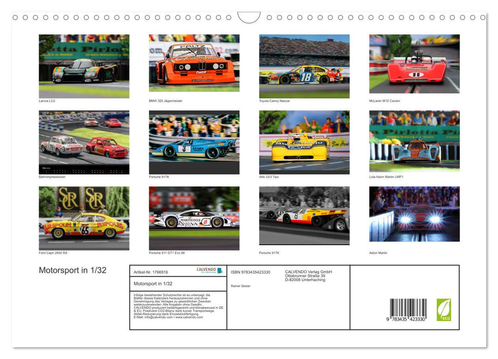 Motorsport in 1/32 (CALVENDO Wandkalender 2025)