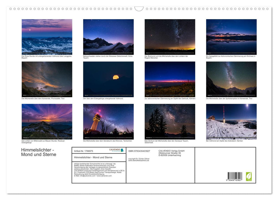 Himmelslichter - Mond und Sterne (CALVENDO Wandkalender 2025)